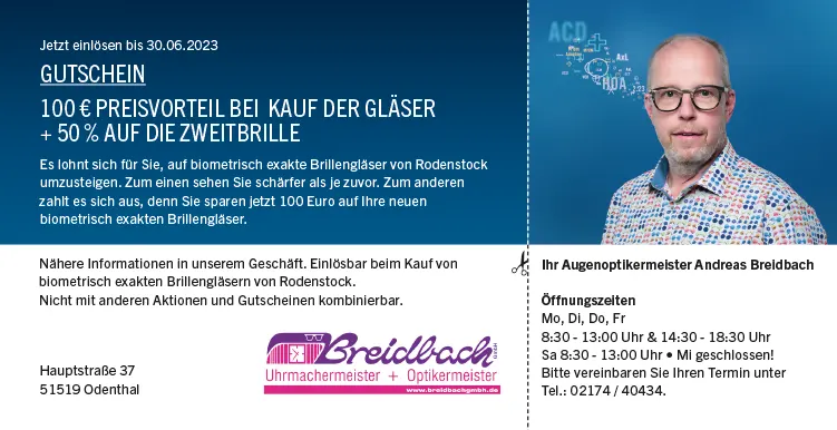 Experte für exaktes Sehen - Optik Breidbach